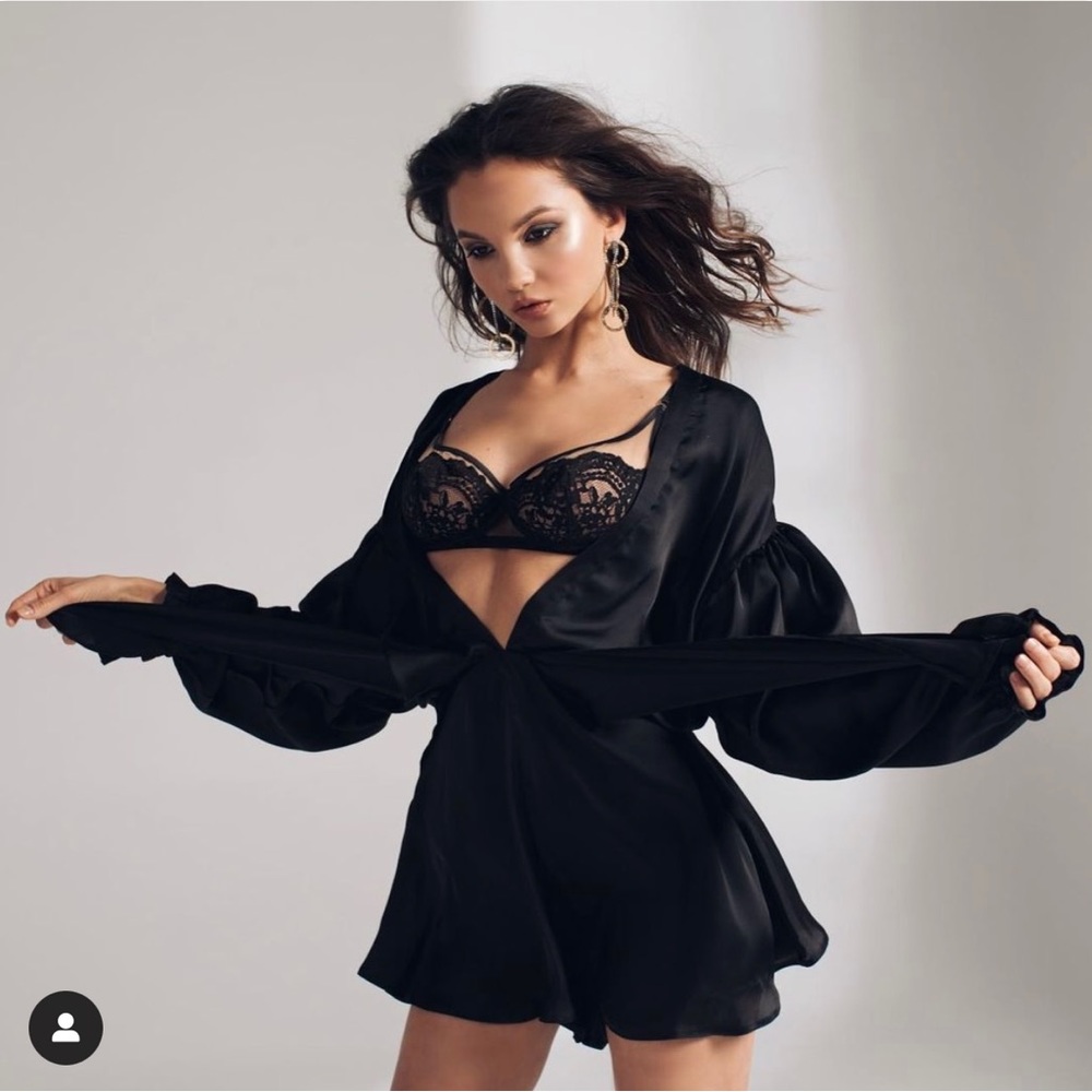 God save Queen black lingerie romper